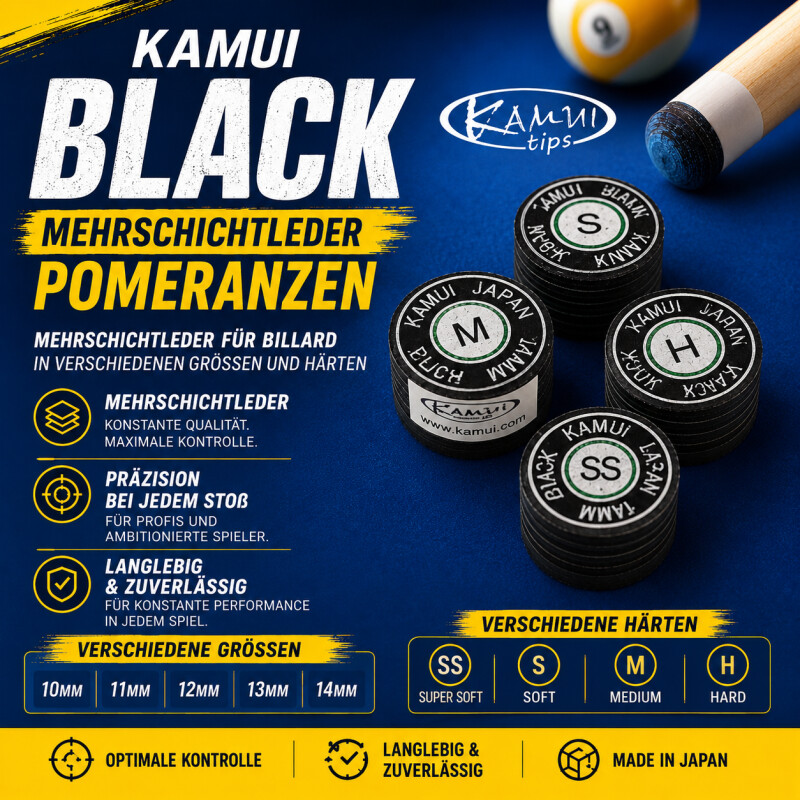 Kamui Black Mehrschichtleder 14 mm soft