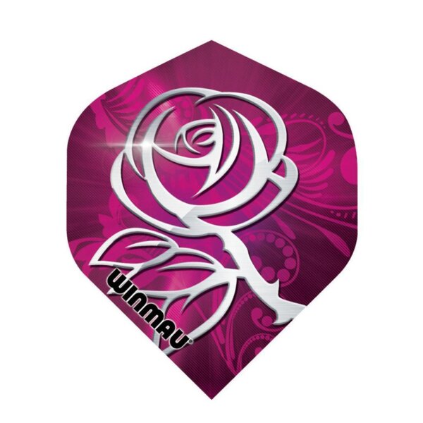 Winmau Mega Standard Flights Wild Roses White