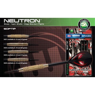 Winmau Neutron Brass Soft, Dartpfeile, 16g, 3er-Set, 2231.16