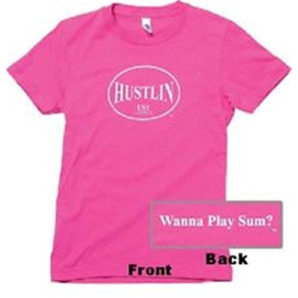 Hustlin USA Girly Wanna Play Sum? Shirt (small) blau