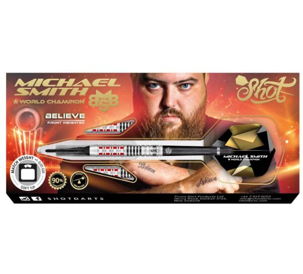 Shot! Michael Smith 90% Believe 18g Softdarts