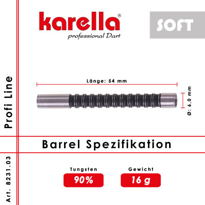 Softbarrel Karella Profi Line PLS-03 90% Tungsten 16g