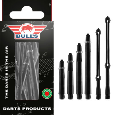 Bulls Darts Shaft TestKit Extended Schwarz 6 Sets