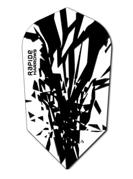 Harrows Rapide Slim Dart Flights Schwarz  5 Sets (15 Flights)