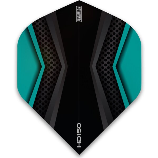 Pentathlon HD 150 Dartflights Standard Schwarz/Aqua