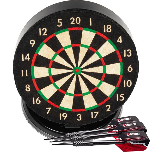 Ruthless Mini Desktop Dartboard - 6 Inch inkl. 3 Mini-Steeldarts