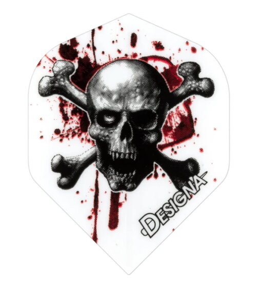 Designa Dart Flights Skull and Blood Standard Weiß