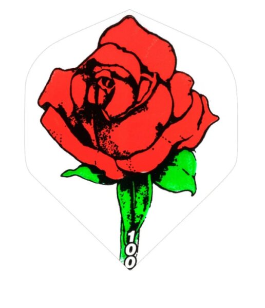 Designa Dart Flights Red Rose Standard Weiß