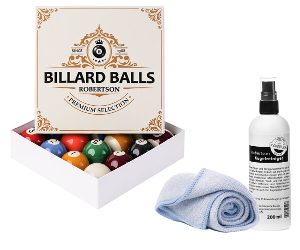 Robertson Pool-Billard-Bälle Set inkl Pflege