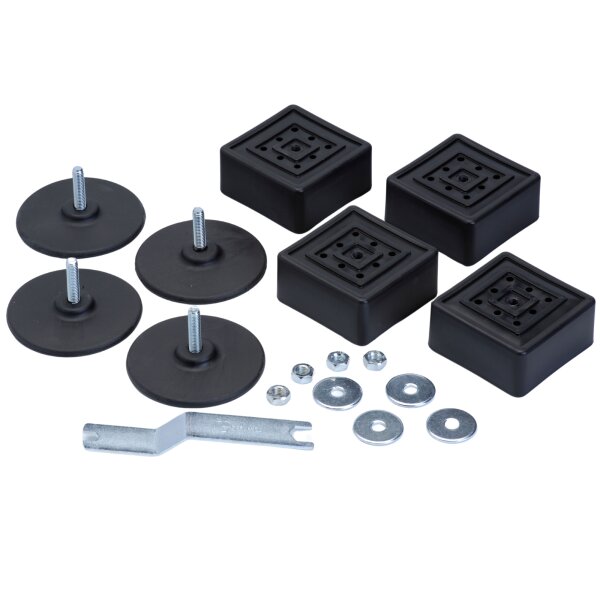Höhenversteller Garlando schwarze Metallbeine 90 x 90 mm 4er Set