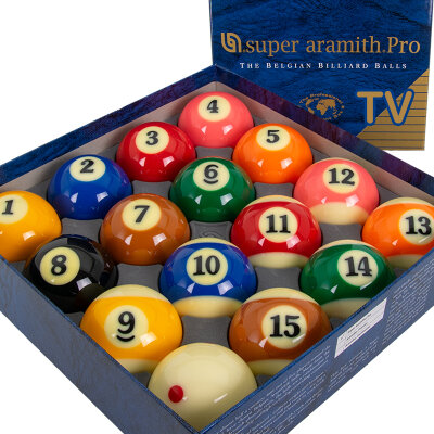 Pool Billard-Kugelsatz 57,2 Aramith Super Pro TV