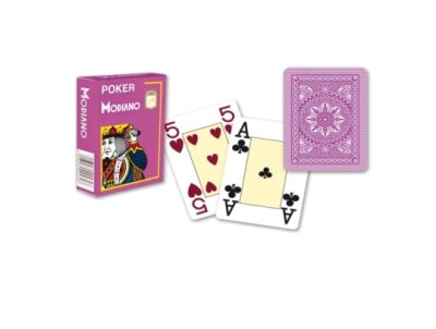 Modiano Pokerkarten Pink 100% Plastik 4 Large Index