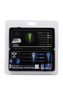 Longfield Steeltip Darts Set  - blackcoated im Dartcase...