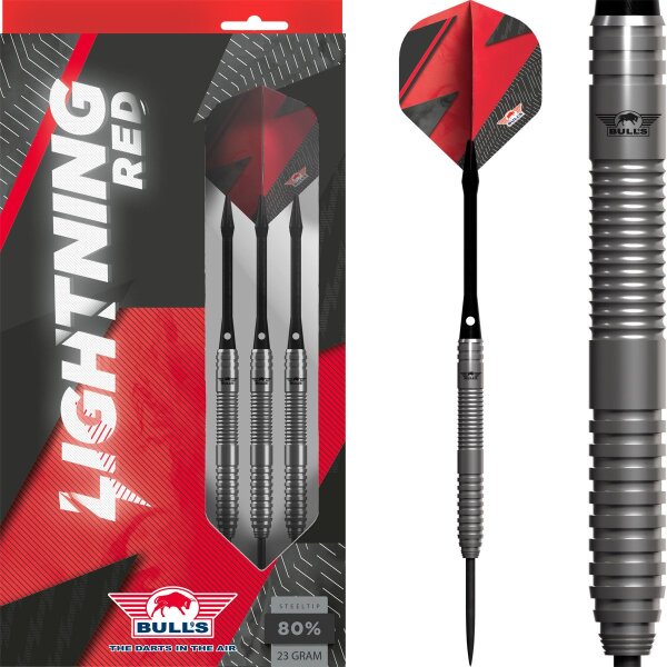 Bulls Lightning Red 80% Steeldarts 21g, 23g, 25g