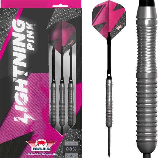Bulls Lightning Pink 80% Steeldarts 22g, 24g, 26g