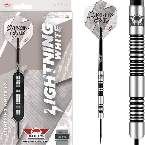 Bulls Lightning White 90% Steeldarts 21g, 23g, 25g