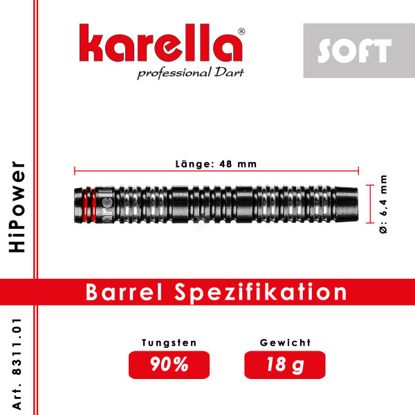 Karella - Softdart - HiPower 90% Tungsten 18g, 20g