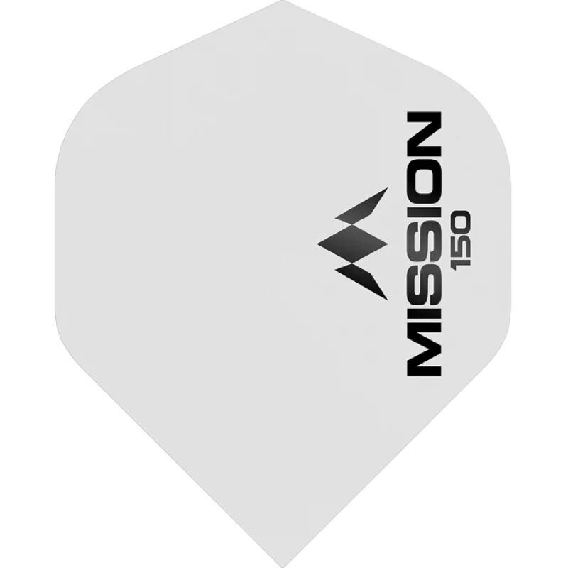 Mission Logo 150 Dart Flights - 150 Micron - No2 - Std - Matt white