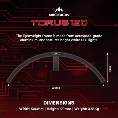Mission Torus 120 Mobile Dart Beleuchtung Schwarz