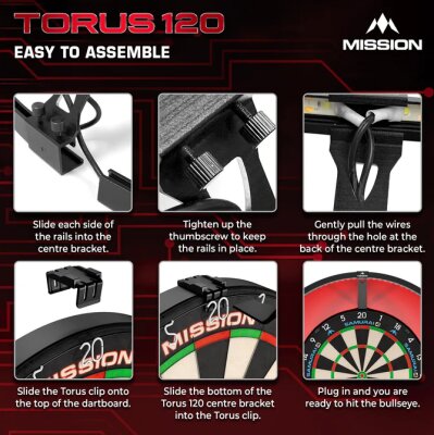 Mission Torus 120 Mobile Dart Beleuchtung Schwarz