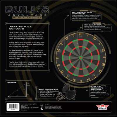 Bulls Advantage Black Dartboard