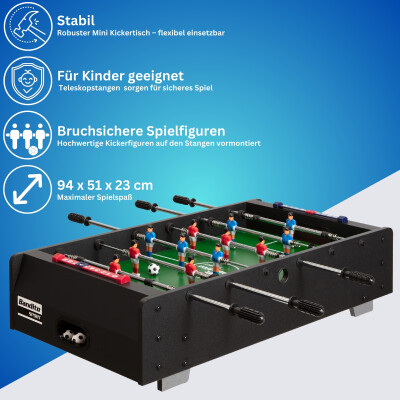 Mini-Kicker Bandito mit Teleskopstangen Tischaufleger - schwarz
