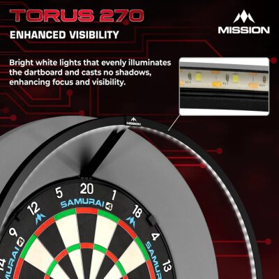 Mission Torus 270 - LED Dartboard Beleuchtung Schwarz