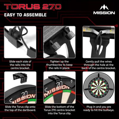 Mission Torus 270 - LED Dartboard Beleuchtung Schwarz