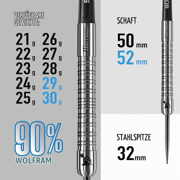 Harrows Super Grip Steeldart 90% 22g