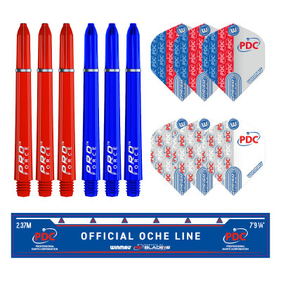 Winmau Blade 6 PDC-Set inkl. Dartboard, Surround, 6 Pfeile, Abwurflinie PDC 5310