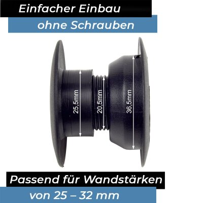 Bandito - Kugellager Universal für 16 mm Kickerstange Seitenwände 25 - 32 mm Stangenset