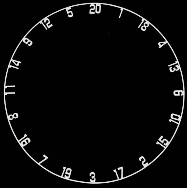 BULL´S Zahlenring aus Metall - Weiß