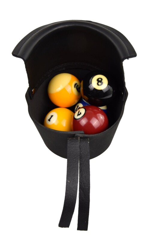 Billardtisch Einfalltasche Leder - schwarz