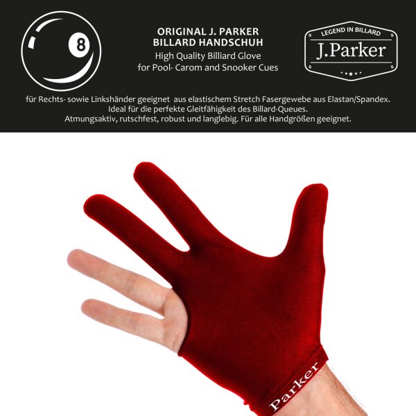 J. Parker Billard-Handschuh beidhändig 4 Farben