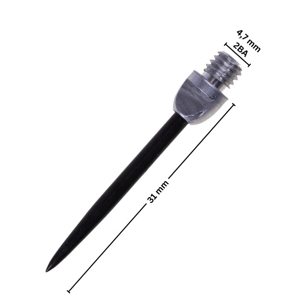 Karella - Dartspitzen Metall für Softdarts Alu 2BA 100 Sets in Aufbewahrungsdose (300 St.)