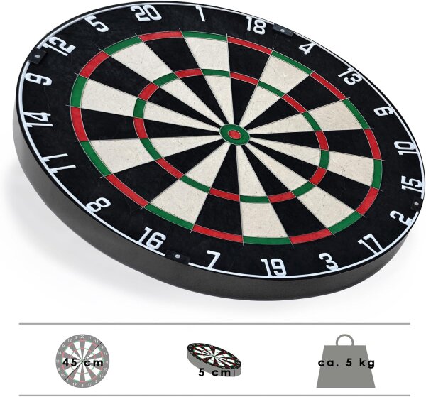 Karella - Dartboard BullOut Set inkl. Surround und 2 Satz Steeldarts