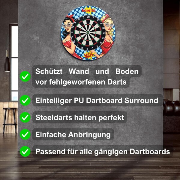 Karella - Dartboard BullOut Set inkl. Surround und 2 Satz Steeldarts