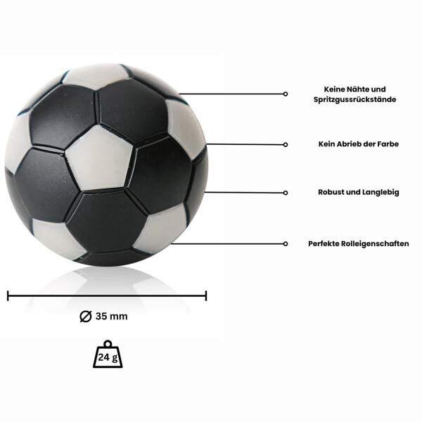 Winspeed Kickerball 10er Set schwarz/weiß 35mm 24g