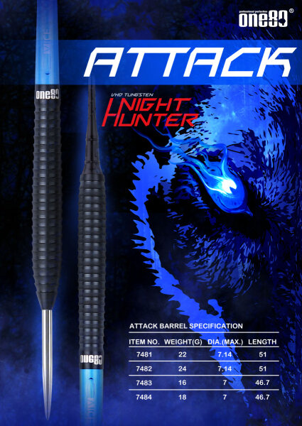 One80 Night Hunter Attack Softdart 16gr. und 18gr.