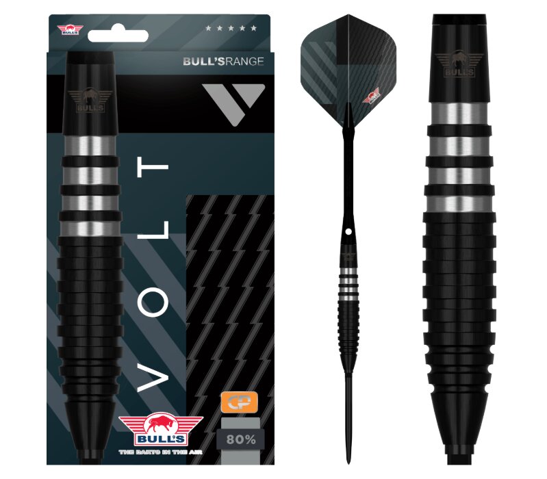 Bulls Volt Black CP Steedarts 80% Tungsten 22g