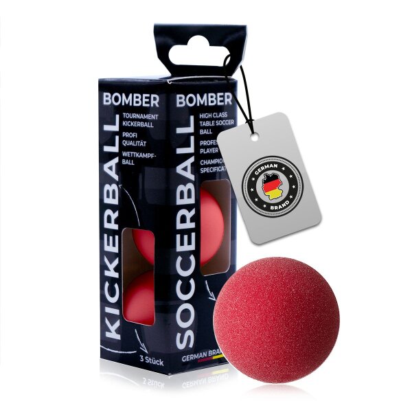 Kickerball Bomber BANDITO, rot, 35 mm, 3 Stück im Set,