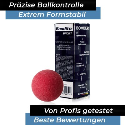 Kickerball Bomber BANDITO, rot, 35 mm, 3 Stück im Set,