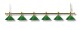 Billardleuchte Modell LONDON-SNOOKER, Länge 290 cm, 6 Schirme, Schirmdurchmesser 35 cm