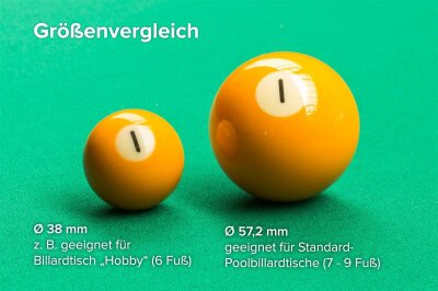 38mm kleine Pool-Billard-Kugeln 6 Fuss