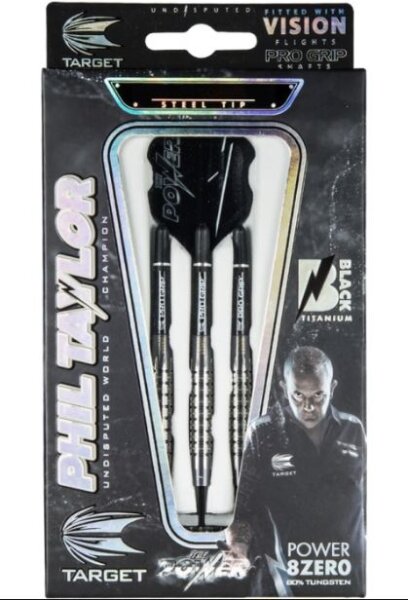 Phil Taylor 8Zero Black Titanium Soft Dart 17 Gramm Target E-Dart