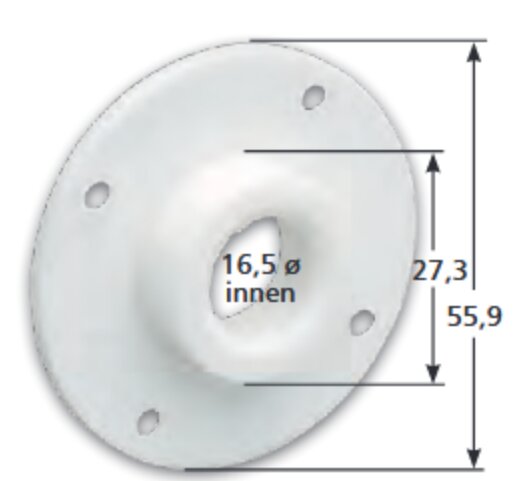 Flanschlager weiss, 4-Loch