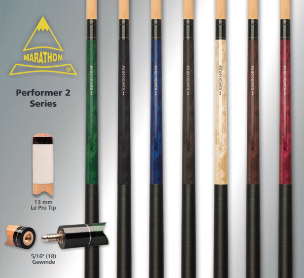 Marathon Performer 2 Pool Billard Queue, schwarz