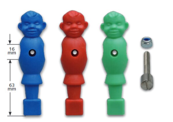 Komplettset Kicker Figuren 16 mm Tischfußball für Leonhart