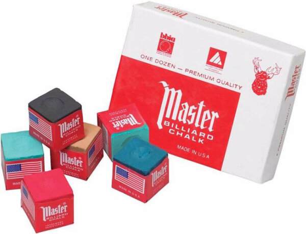 Master Chalk Billardkreide 12 Stück viele Farben