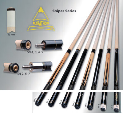Marathon SNIPER SN-7 Pool Billard Queue 58" 13mm